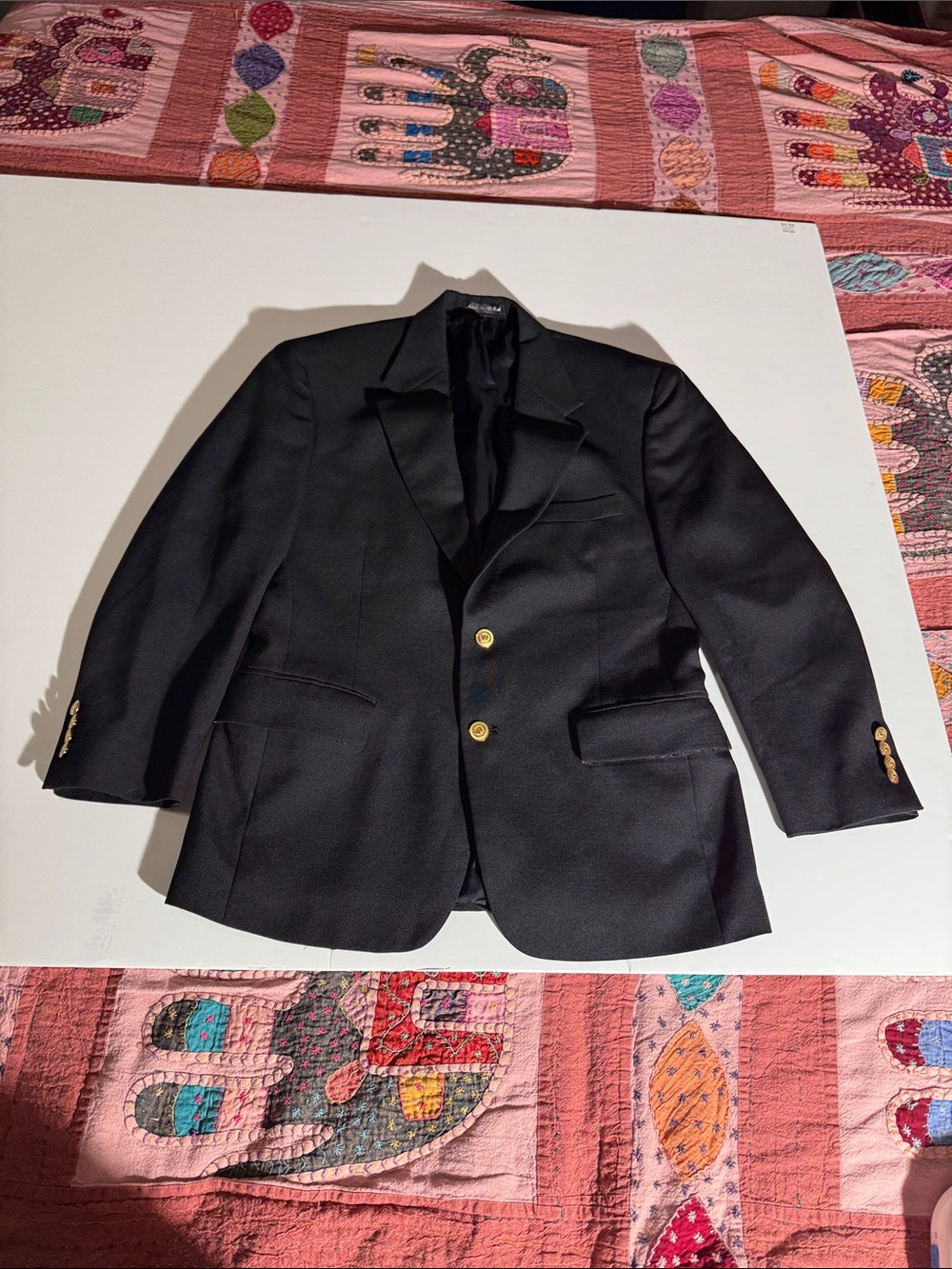 Wimbledon Vintage Men's Classic Black Two-Button Blazer